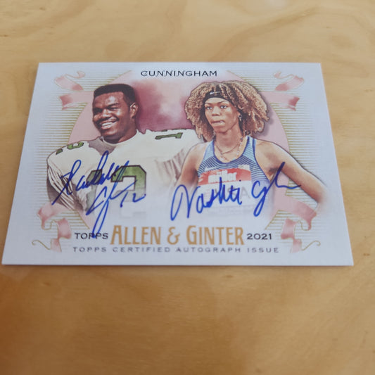 Topps Allen & Ginter Certifued Auotgraph Randall Cunningham and Vashti Cunningham Auto #DA-CC