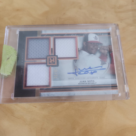 Topps Certified Triple Relic Autograph Juan Soto Jersey Patch Auto 18/25 ##SSTA-JSO