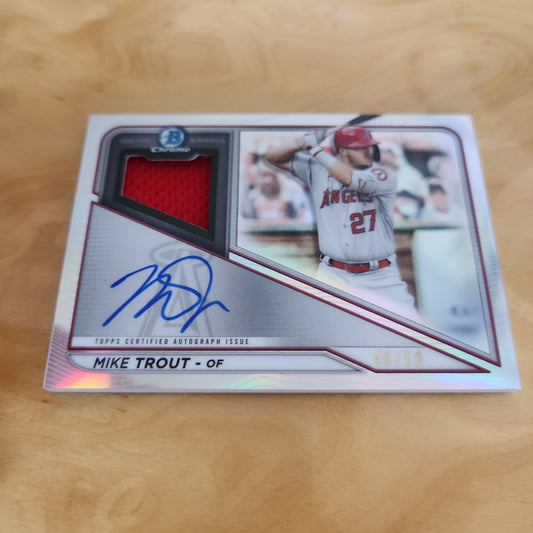 Topps Chrome Bowman Mike Trout Jersey Patch Auto 40/50 ##BCAR-MT