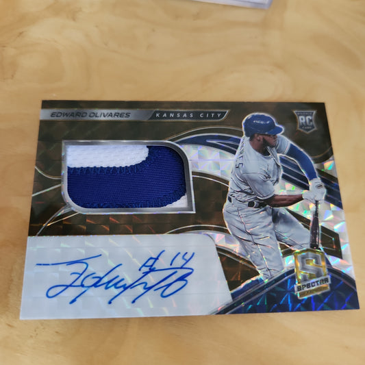 Panini Prizm Spectrr Edward Olivares RC Jersey Patch Auto 1/10 #160