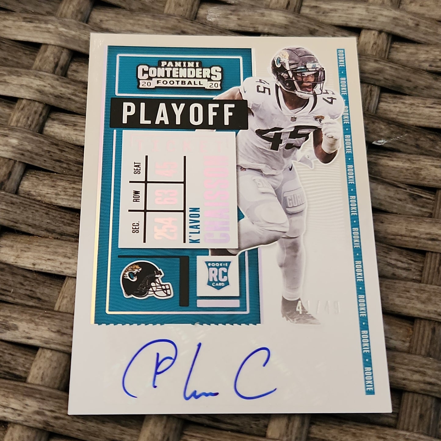 Panini Contenders Playoff Ticket K'Lavon Chaisson RC Auto 41/49 #150