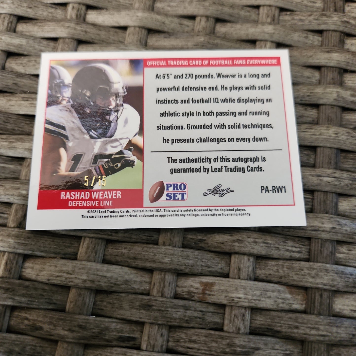 Leaf Pro Set Green Carcked Ice Rashaf Weaver RC #PA-RW1