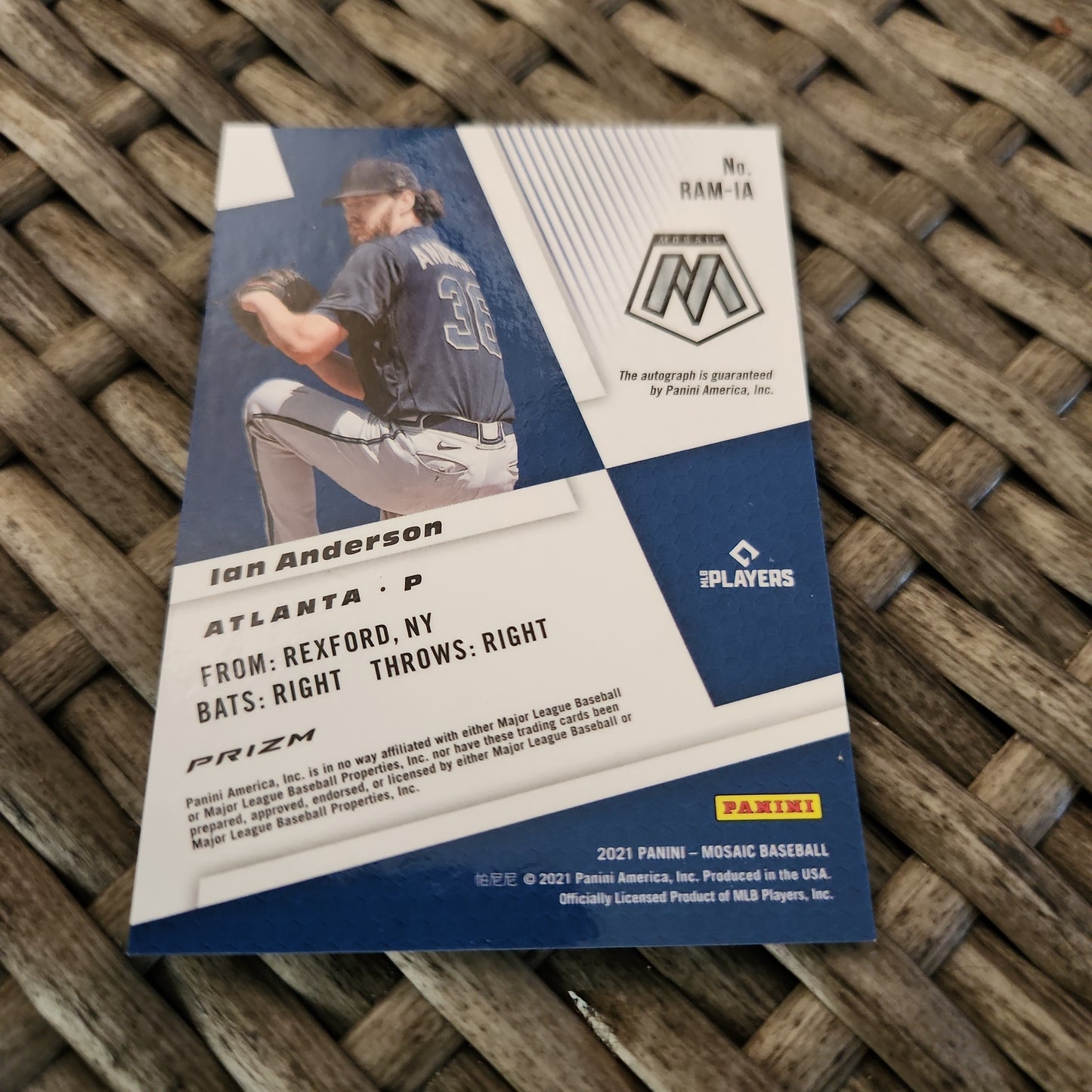 Panini Prizm Mosaic Red Parallel Ian Anderson RC Auto #RAM-IA