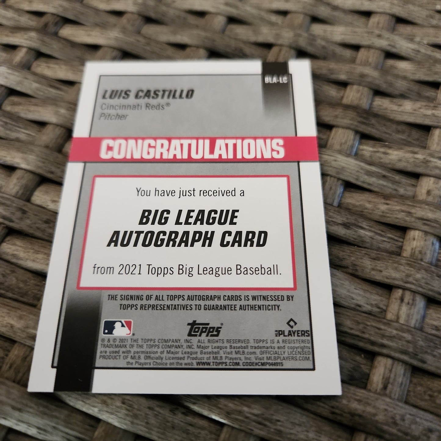 Topps BL Luis Castillo Auto 10/99 #BLA-LC