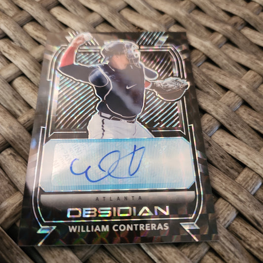 Panini Obsidian Blue Parallel Williams Contreras Auto 1/1 #O-WC