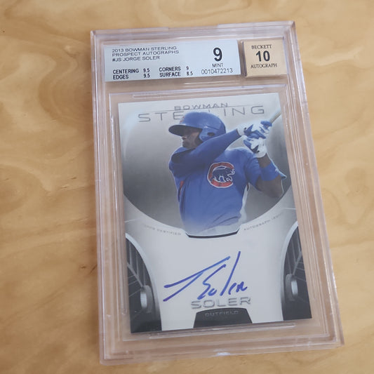 Topps Bowman Sterling Jorge Soler Auto Beckett Beckett Grade 9 Mint #BSAP-JS