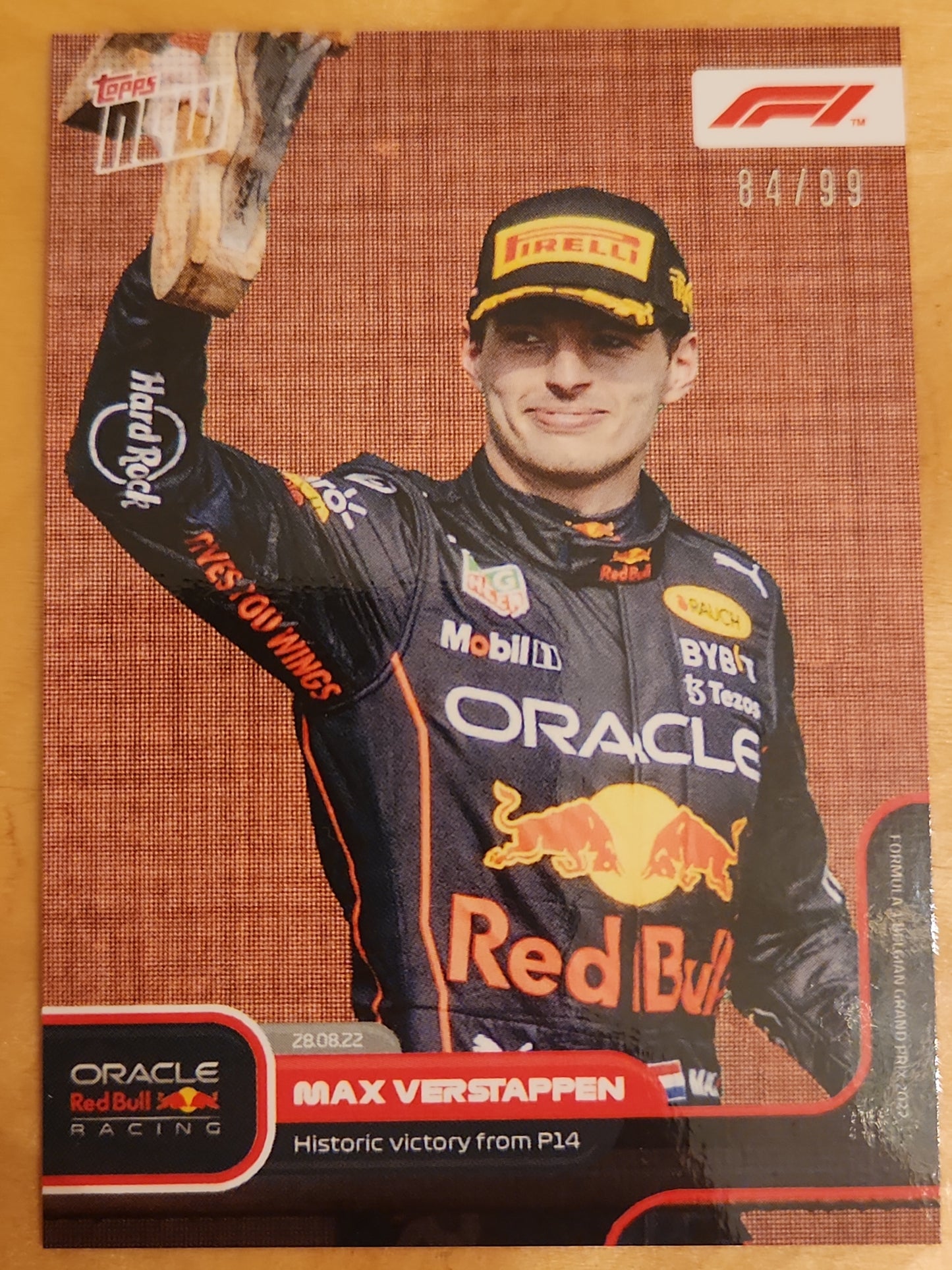 2022 Topps Now F1 Oracle Red Bull Racing Max Verstappen #50 84/99 Parallel