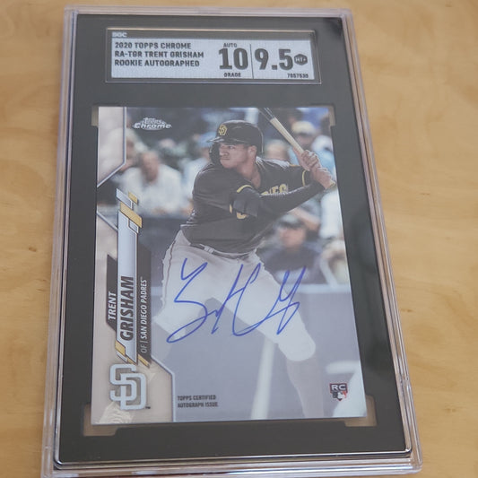 Graded SGC 9.5 Mint Topps Chrome Trent Grisham Graded RC Auto 10 #RA-TGR