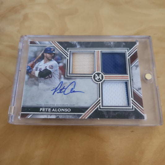 Topps Certified Pete Alonso Duo Relic Auto 090/150 #SWTRA-PA