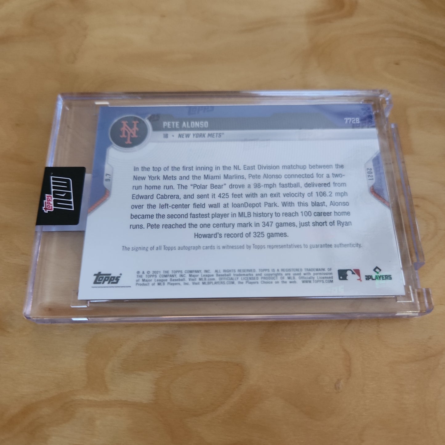 Topps Now Pete Alonso Auto 25/49 #7728