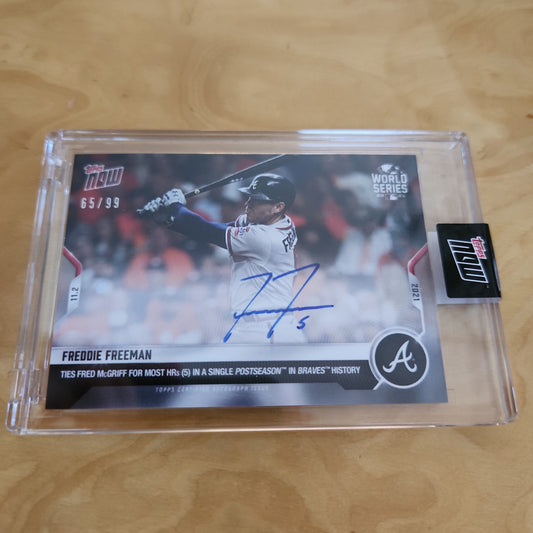 Topps Now World Series Freddie Freeman Auto 65/99 #1039A