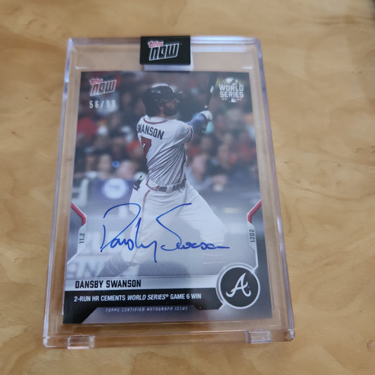 Topps Now World Series Dansby Swanson Auto 56/99 #1038A