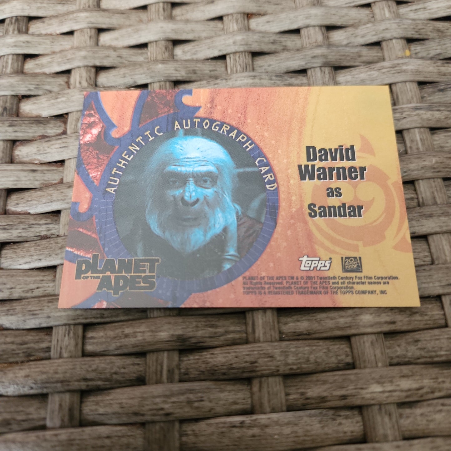 Topps Plant Of The Apes David Warner As Sandar Auto