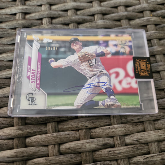 Non Sealed 2022 Topps Archives Signature Series Hobby Box With Topps Archive Signature Series Trevor Story Auto 58/88 Series 2 #637