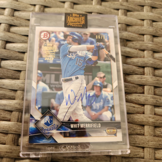 Non Sealed 2022 Topps Archives Signature Series Hobby Box  Topps Archive Signature Series  2nd Bowman Whit Merrifield Auto 06/81 #98
