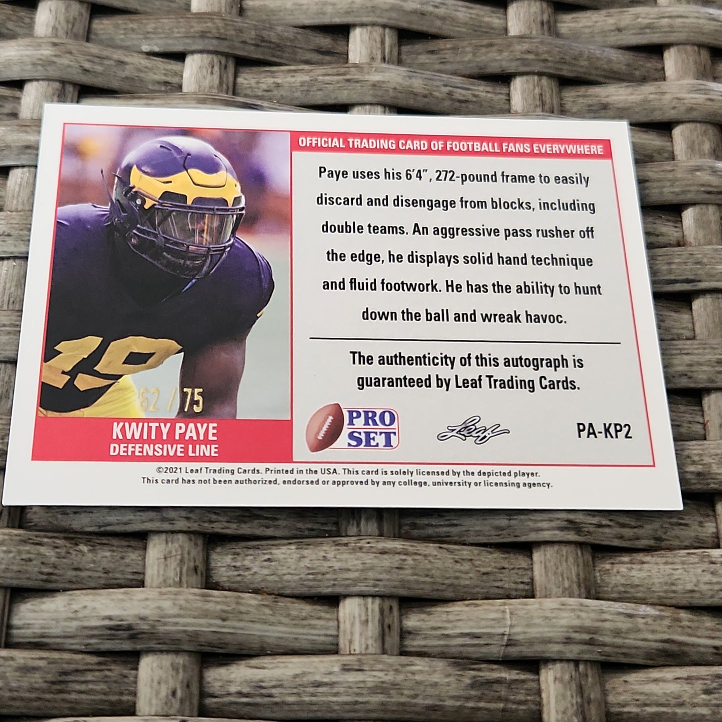 Leaf Pro Set Blue Parallel Kwity Paye RC Auto 62/75 #PA-KP2