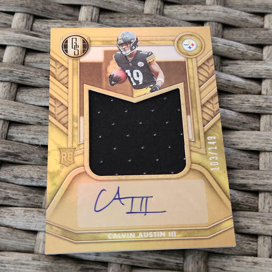 Panini GS Gol Parallel Calvin Austin III RC Auto Jersey Patch 103/149 #RAJ-CAU