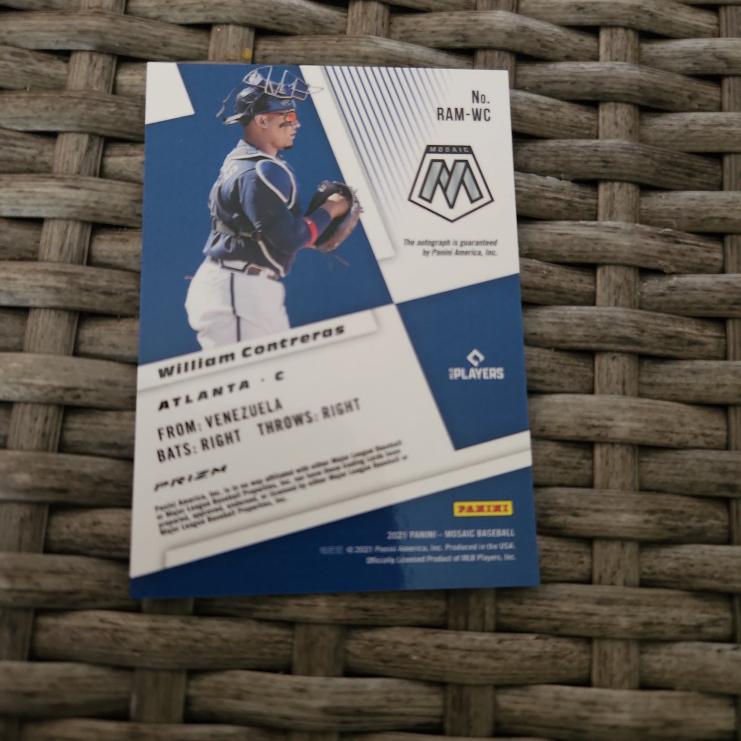 Panini Mosiac Prizm William Contreras RC Auto #RAM-WC