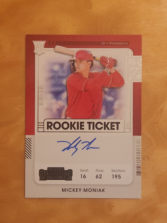 2021 Panini Contenders Ticket Variation B Mickey Moniak #138 Rookie Auto RC