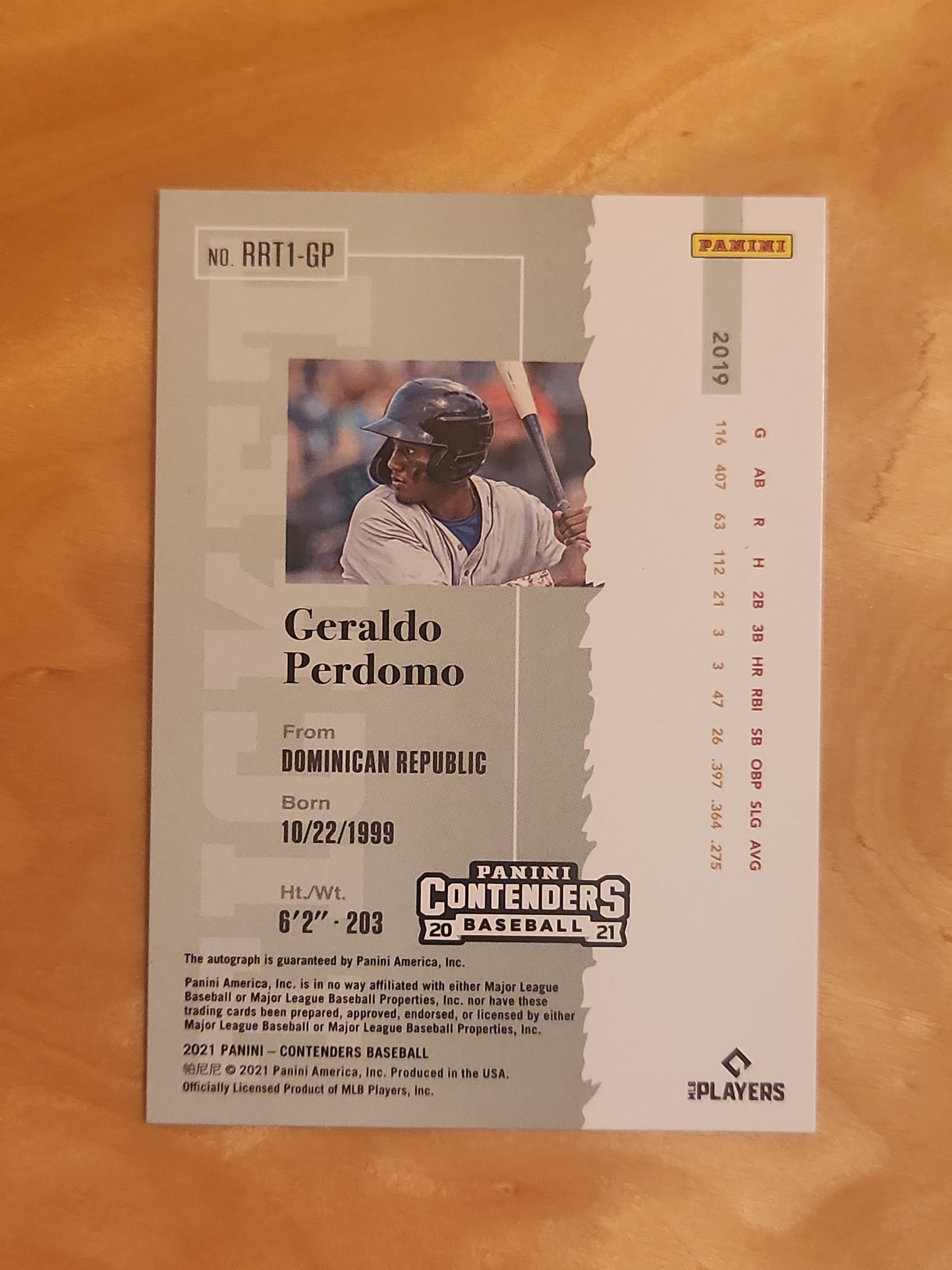 2021 Contenders 1998 Retro Rookie Ticket Auto #RRT1-GP Geraldo Perdomo