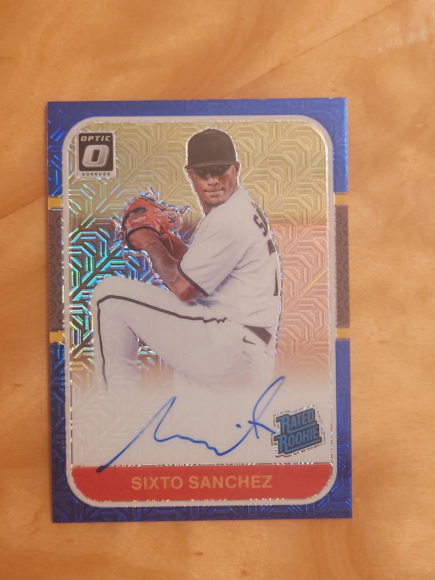 2021 Panini Donruss Optic Blue Mojo 07/99 Sixto Sanchez #87RR-SS Rookie Auto RC