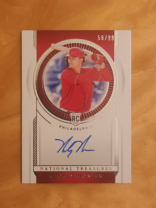 MICKEY MONIAK 58/99 ON CARD AUTO PANINI NATIONAL TREASURES 2021