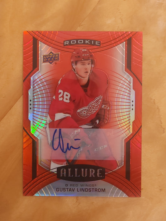 2020-21 Upper Deck Allure Gustav Lindstrom Red Rainbow RC Rookie Auto #116