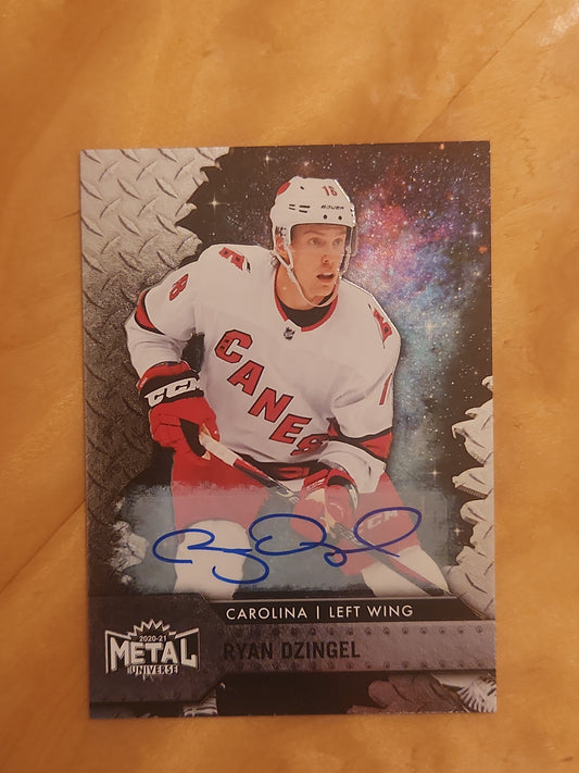 2020-21 UD Leaf Metal Universe AUTO 62 Ryan Dzingel Carolina Hurricanes