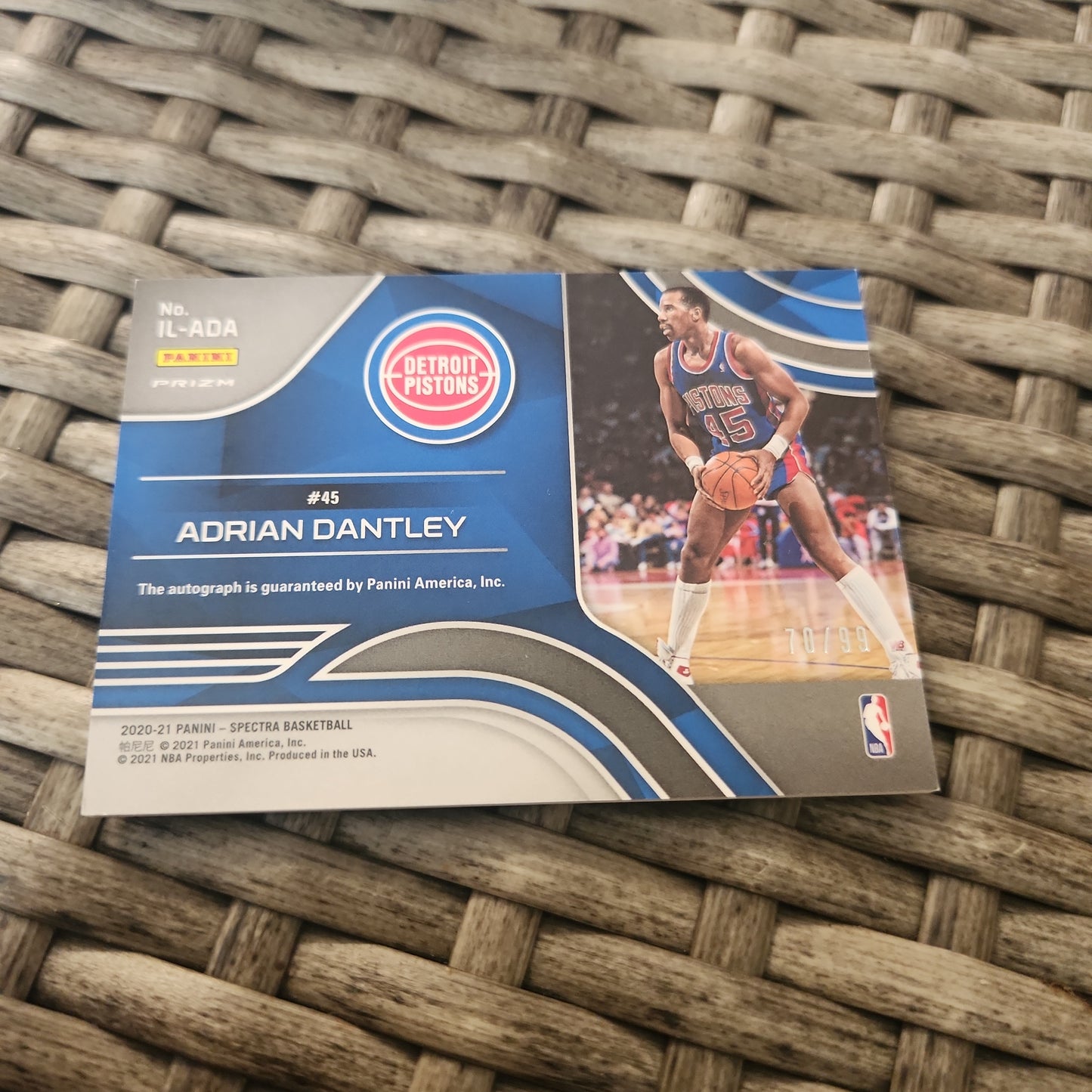 Panini Prizm Spectrr Illustrious Legends Andian Dantley Auto 70/99 #IL-ADA