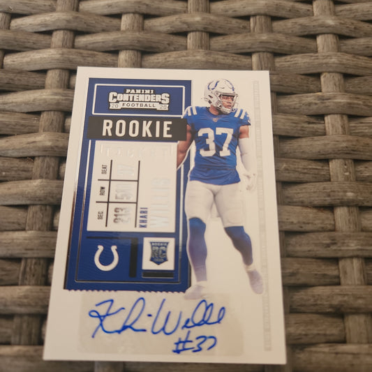 Panini Contenders Football Rookie Ticket Khari Willis Auto #292