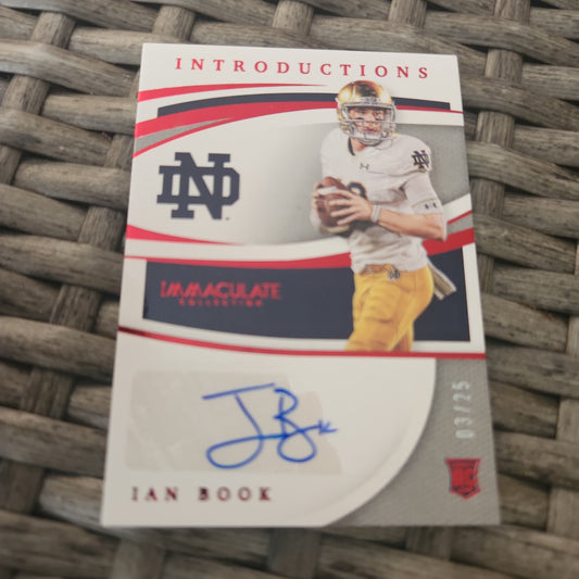 Panini Introductions Immaculate Red Parallel Ian Book RC Auto 03/25 #IMI-IB