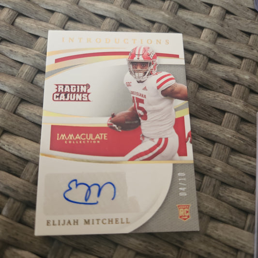 Panini Introductions Immaculate Gold Parallel Elijah Mitchell 04/10 #IMI-EM