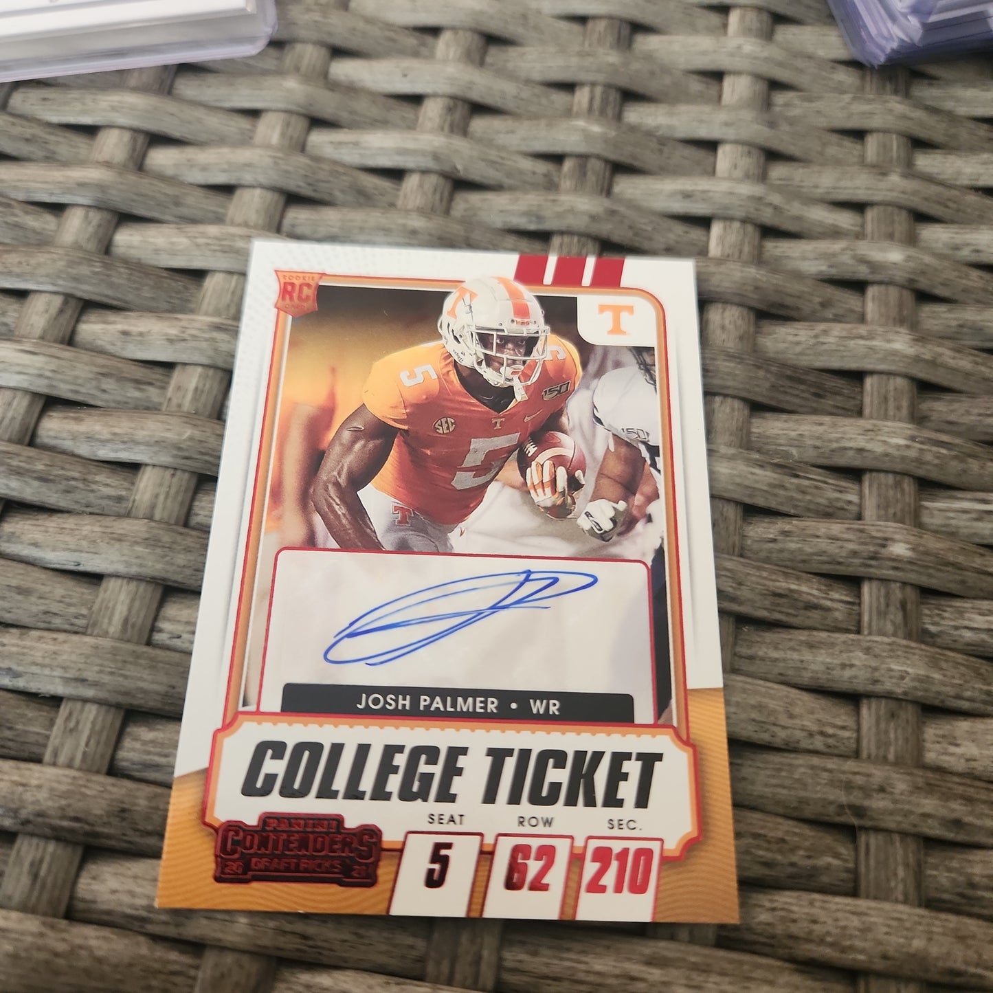 Panini Contenders Football College Ticket Red Parallel  Josh Palmer RC Auto #245