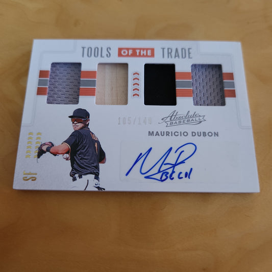 Panini Absolute Baseball Tools To The Trade Mauricio Dubon Quadrupul Relic Auto 105/149 #TOT4-MD