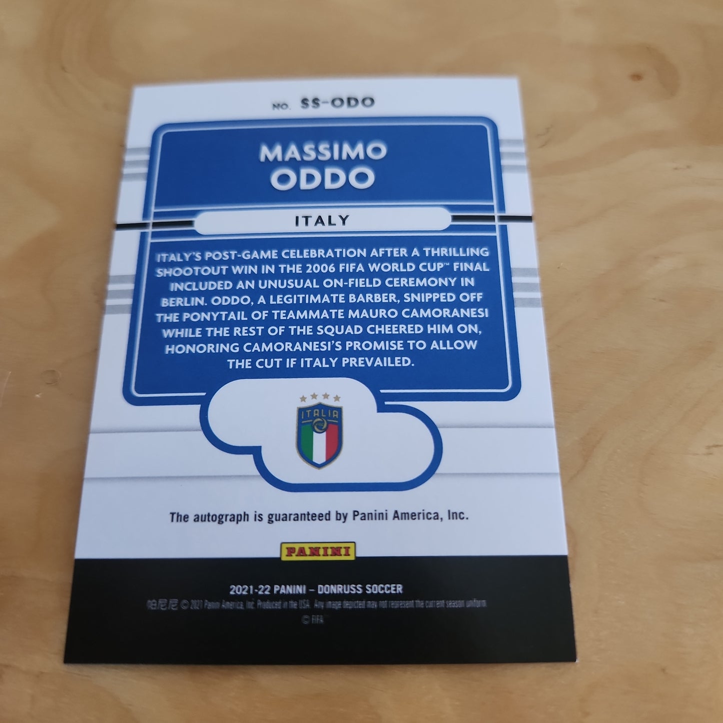 Panini Donruss Massimo Oddo Auto #SS-ODO