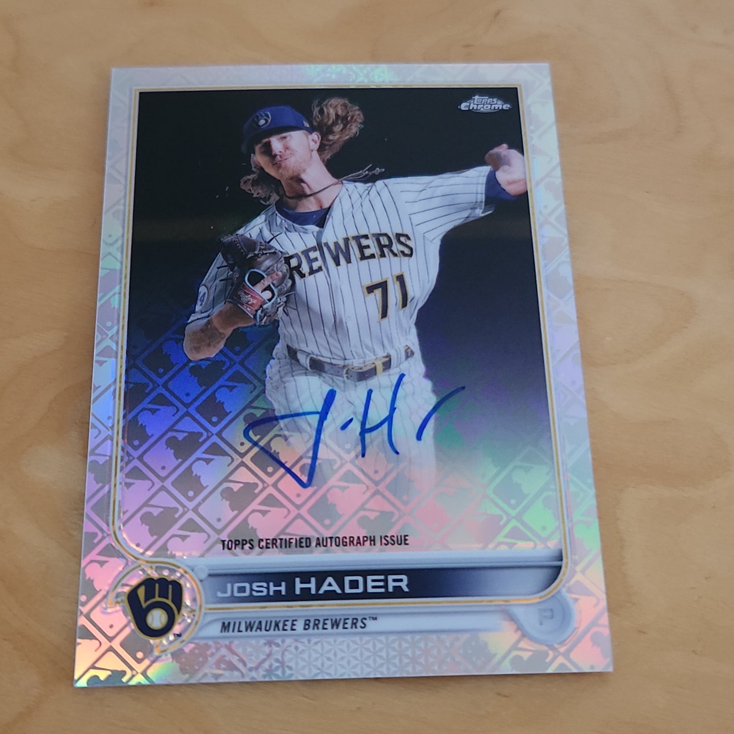 Topps Chrome Logo Refractor Josh Hader Auto #CA-JH