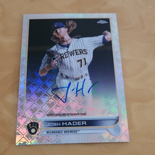 Topps Chrome Logo Refractor Josh Hader Auto #CA-JH