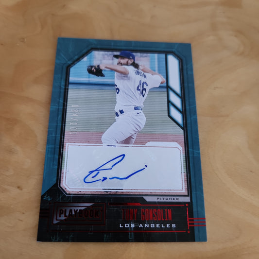 Panini Playbook Red Parallel Tony Gonsolin Auto 034/100 #PA-TG