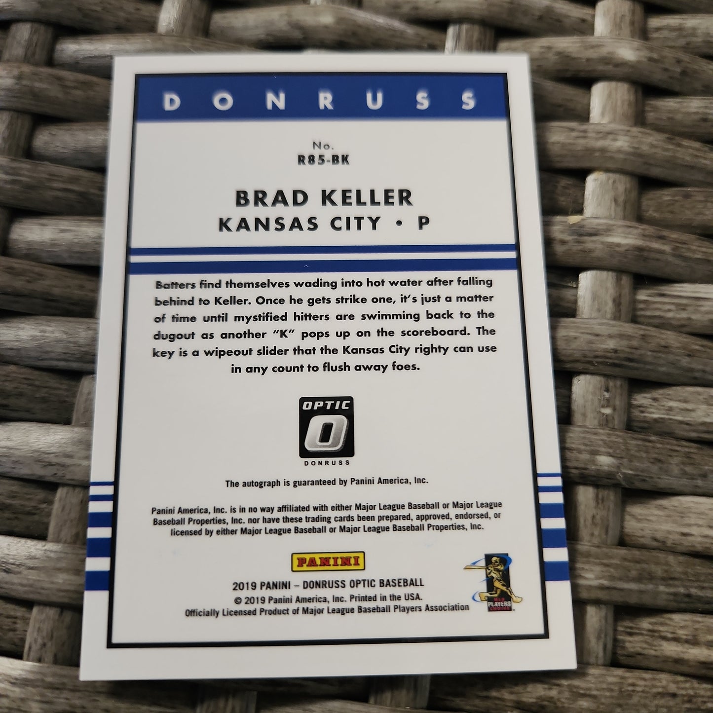 Panini Optic Donruss Rated Rookie Brad Keller Auto #R85-BK