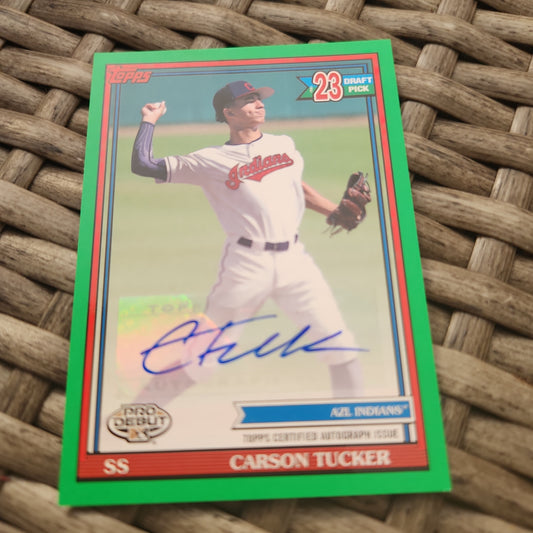 Topps Pro Debut Green Parallel Carson Tucker Auto 99/99 #PD-197