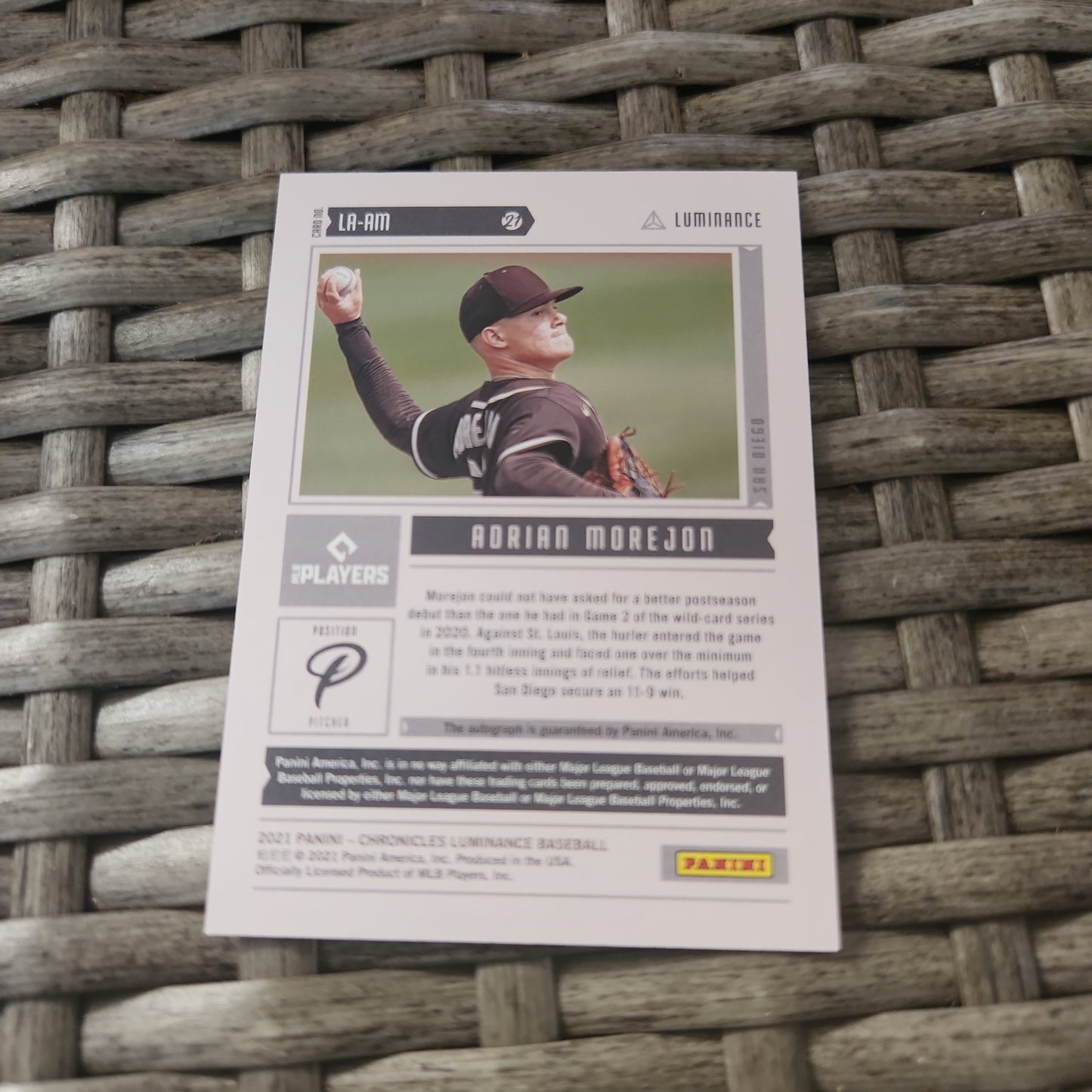 Panini Luminance Adrian Morejon Auto #LA-AM