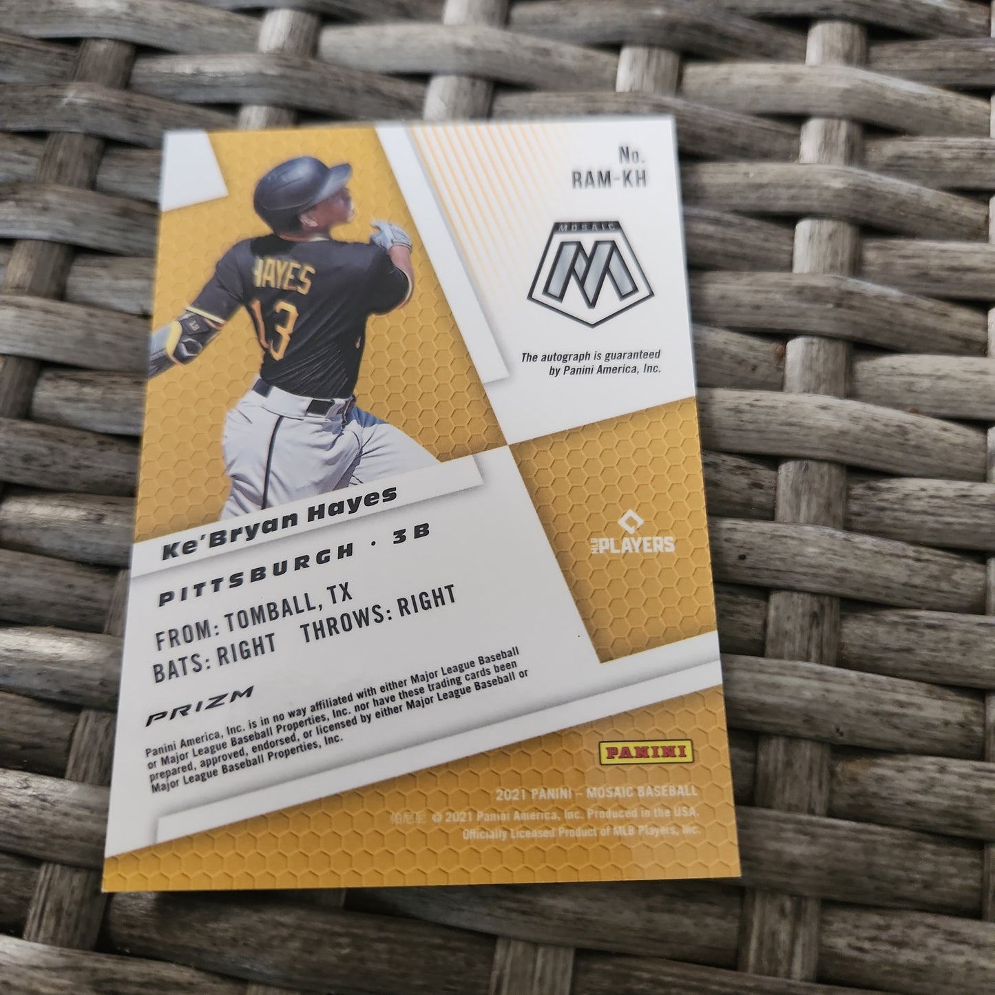 Panini Mosiac Prizm Ke'Bryan Hayes RC Auto #RAM-KH
