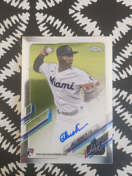 2021 JAZZ CHISHOLM Topps Chrome On Card Auto Rookie RC RA-JCH Marlins