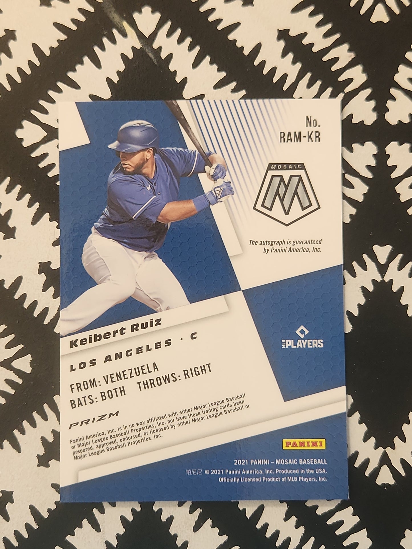 2021 Mosaic Keibert Ruiz #RAM-KR Choice Rookie Autographs RC Los Angeles Dodgers