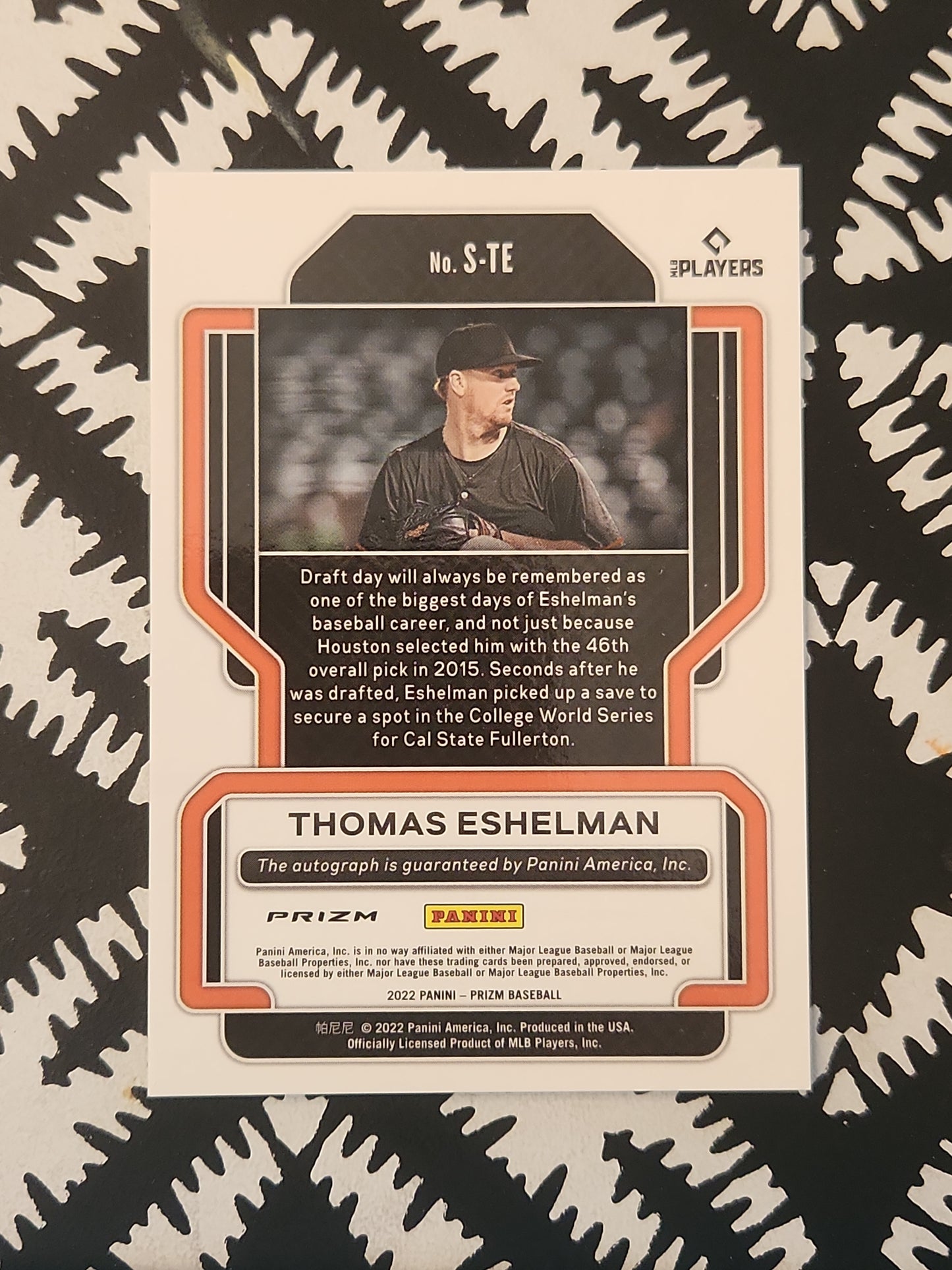 2022 Panini Prizm Baseball Thomas Eshelman #S-TE Silver Prizm Signatures Auto