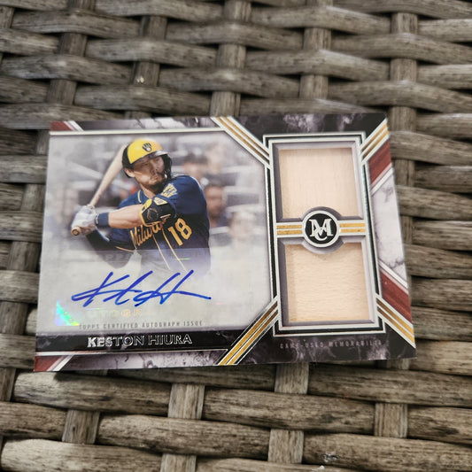Topps Keston Hiura Double Relic Auto 389/399 #SWDRQ-KH
