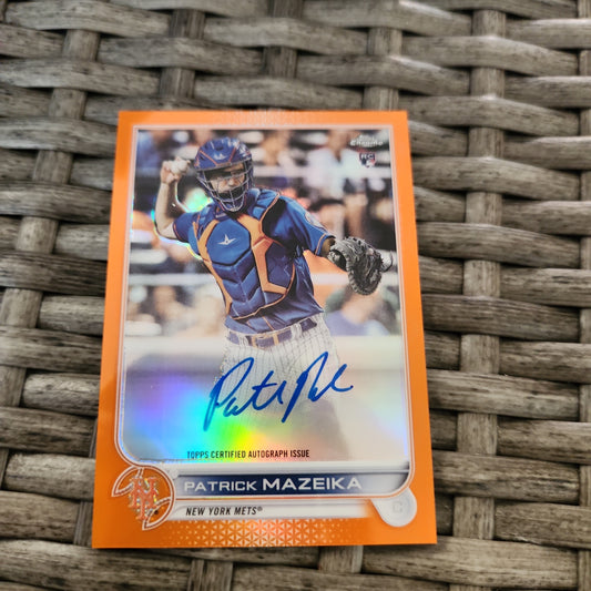 Topps Chrome Orange Parallel Patrick Mazeika RC Auto 19/25 #RA-PM