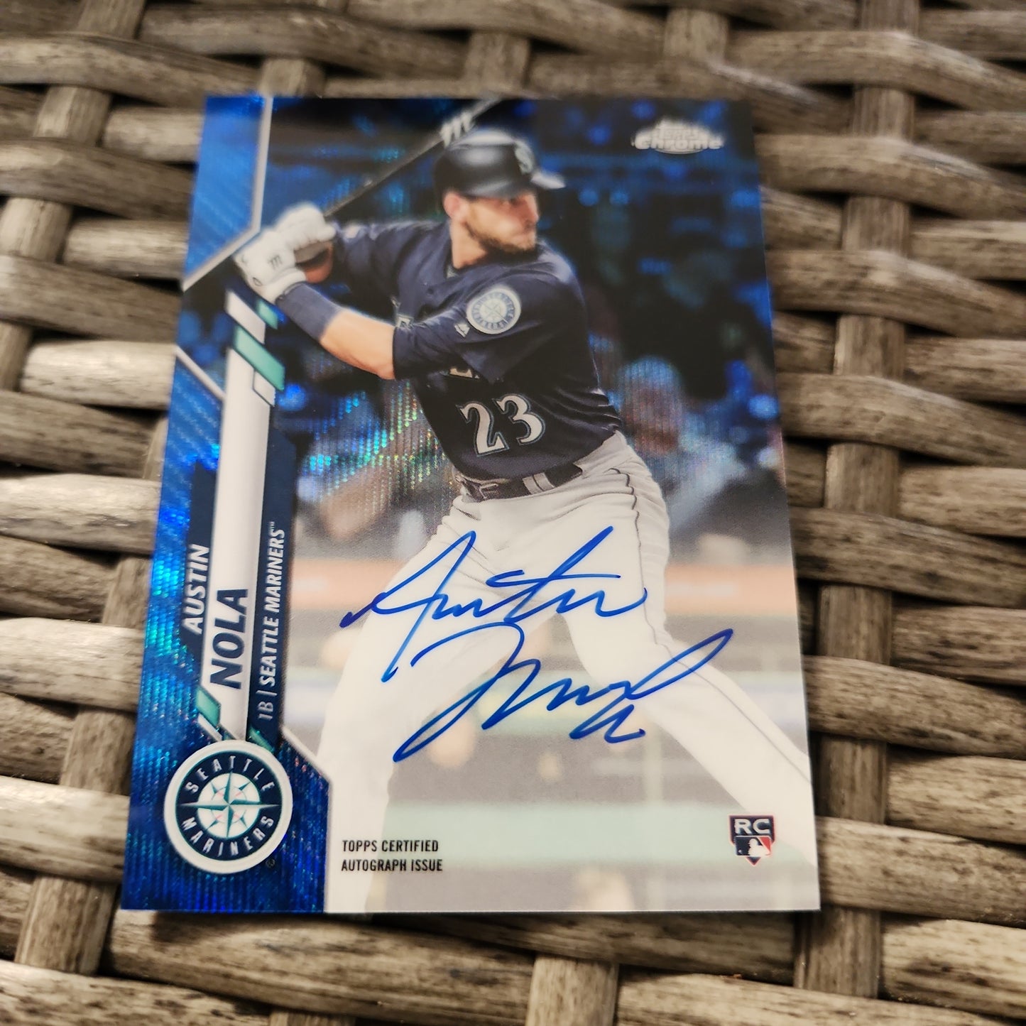 Topps Chrome Blue Waves Austin Nola RC Auto 138/150 #RA-AN