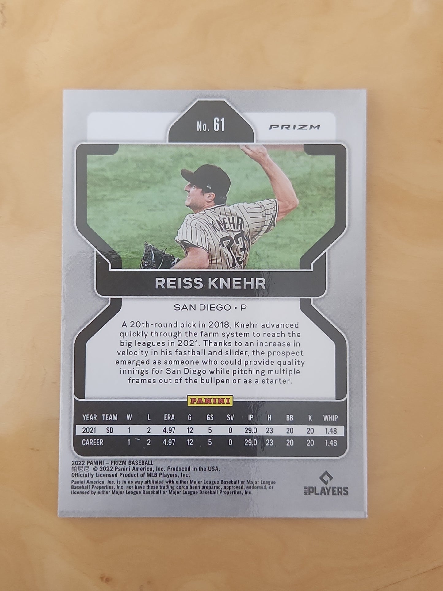 Reiss Knehr 2022 Panini Prizm Baseball White Wave Prizm San Diego Padres #61 RC