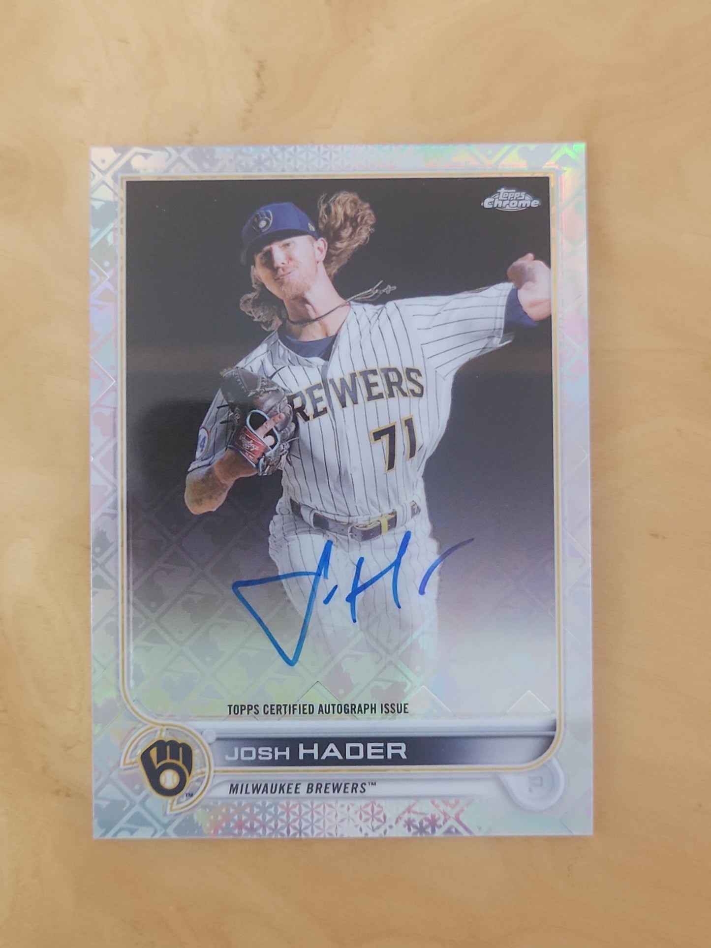 2022 Topps Chrome Josh Hader Logofractor Auto Autograph #CA-JH Brewers (A) V309